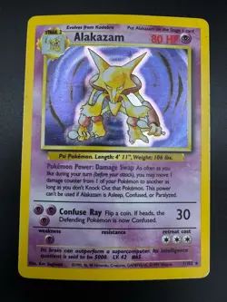 Alakazam 1/102 Base Set Holo Rare Unlimited Pokemon TCG Vintage 1999 - Image 3