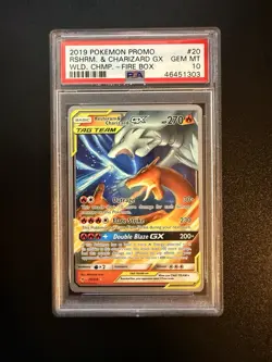 2019 Pokemon Charizard & Reshiram Promo World Champ Fire Box PSA 10 - Image 1