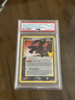 2021 Umbreon Gold Star Holo 17/17 Celebrations Classic Collection Pokemon PSA 10 - Image 1