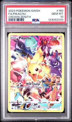 Pokemon - Pikachu - 160/159 - CROWN ZENITH - Full Art Secret Rare - PSA 10 - Image 1