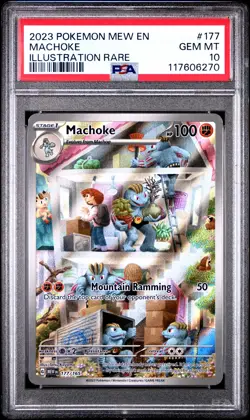 2023 POKEMON MEW EN-151 ILLUSTRATION RARE #177 MACHOKE PSA 10 - Image 1