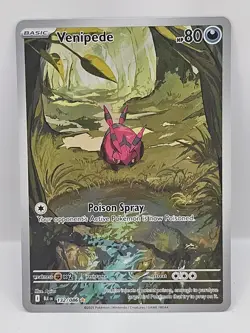 2025 Scarlet & Violet Series - Black Bolt Venipede Illustration Rare #132 - Image 1