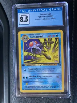 CGC 8.5 NM/MINT+ Tentacruel Fossil 1st Edition 1999 Pokemon WOTC 44/62 - Image 1