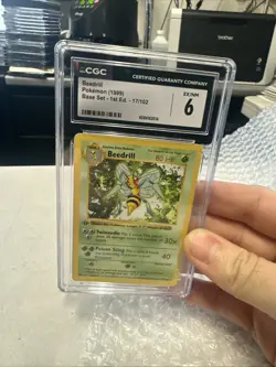 [CGC 6 EX/NM] 1st Edition Beedrill 1999 Base Set 17/102 Pokemon TCG (1999) - Image 1