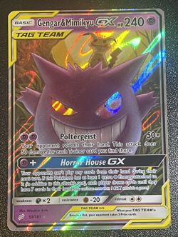 Pokemon Gengar & Mimikyu GX 53/181 Sun&Moon SM-Team Up Holo READ DESCRIPTION - Image 1