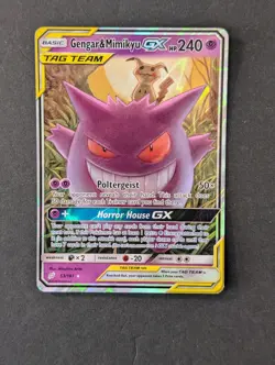 Pokemon TCG Gengar & Mimikyu GX 53/181 S&M Team Up Tag Team Ultra Rare NM - Image 1