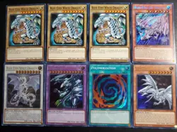 YUGIOH SET BLUE EYES WHITE ULTIMATE DRAGON POLYMERIZATION SPIRIT DRAGON JET NM - Image 1