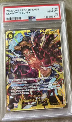 Monkey.D.Luffy OP10-118 SEC Royal Blood Foil One Piece Card Game PSA 10 - Image 3