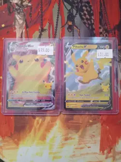 Pikachu VMAX SWSH062 / Pikachu V Promo SWSH143 (Celebrations 2x Card Combo) - Image 1