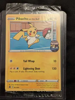 Pokemon Pikachu TCG Promo Card On the Ball Futsal, 001/005, Sealed - Image 1