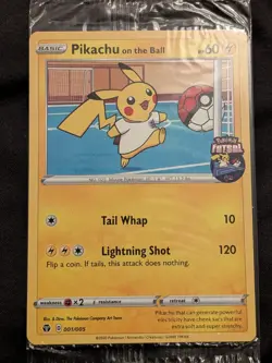 Pokemon Pikachu TCG Promo Card On the Ball Futsal, 001/005, Sealed - Image 2