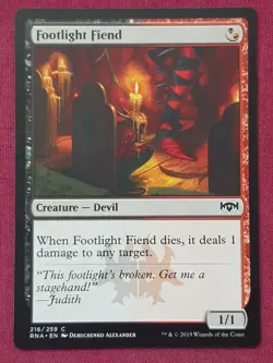 Magic The Gathering RAVNICA ALLEGIANCE FOOTLIGHT FIEND black/red card MTG - Image 1