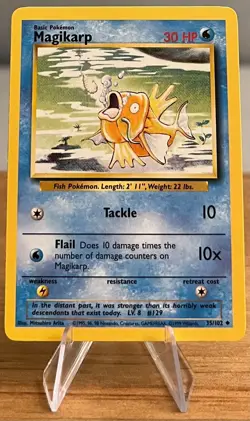 Magikarp #129 Non-Holo Pokemon Card Near Mint - 35/102 Uncommon Base Set 1999 - Image 3
