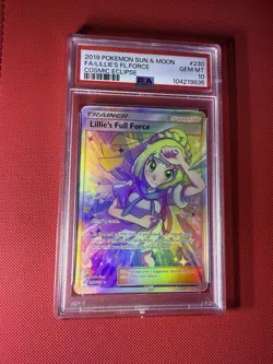 Pokemon Lillie's Full Force Sun & Moon Cosmic Eclipse Holo Card 230/236 PSA 10 - Image 4