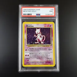 PSA 9 Mewtwo 10/102 Pokemon Base Set 1999 Holo Rare Graded Pokemon Card - Image 1