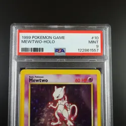 PSA 9 Mewtwo 10/102 Pokemon Base Set 1999 Holo Rare Graded Pokemon Card - Image 2
