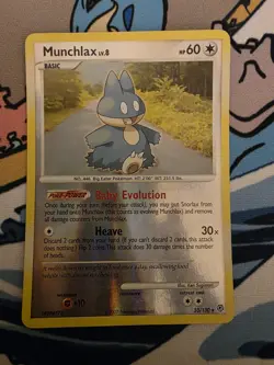 Pokemon TCG Munchlax 33/130 Diamond and Pearl Reverse Holo 2007 MP - Image 1