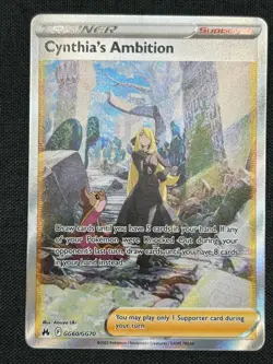 2023 Pokemon Crown Zenith Cynthia's Ambition GG60 Galarian Gallery Rare Trainer - Image 3