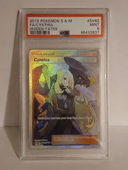 Cynthia Full Art Trainer PSA 9 MINT 2019 Pokemon Hidden Fates #SV82/SV94 - Image 1