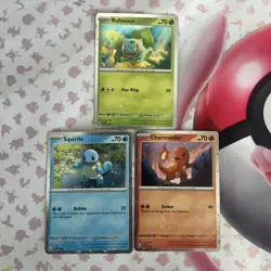 Pokemon 151 Poster Collection Black Star Promo Starters Set Holo - Image 1