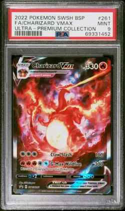 2022 Pokemon Swsh Black Star Promo Full Art/Charizard Vmax #261 PSA 9 - Image 1