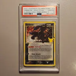 2021 Pokemon Celebrations Umbreon Gold Star #17 PSA 10 - Image 1