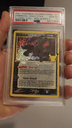 2021 Pokemon Celebrations Umbreon Gold Star #17 PSA 10 - Image 2