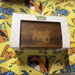 Pokemon TCG 25th Anniversary Celebrations Wooden Deck Box BRAND NEW - Image 1
