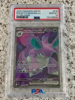 2025 Pokemon DRI EN - Team Rocket's Nidoking ex 216/182 - Ultra Rare - PSA 10 - Image 1