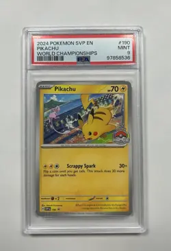 Pikachu 190 Promo PSA 9 2024 Pokemon World Championship Stamped Promo - Image 1