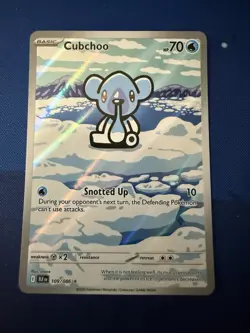 TCG Pokemon English Illustration Rare Cubchoo 109/086 Sv: Black Bolt Holo - Image 1