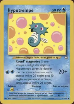 2001 Pokemon FRENCH Unlimited Neo Genesis Hypotrempe-Horsea 62/111 NM - Image 1