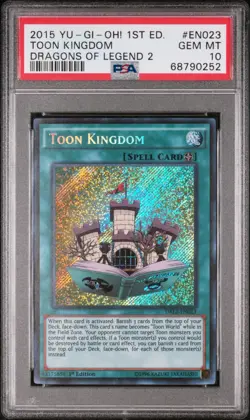 Yugioh Toon Kingdom DRL2-EN023 1st Edition PSA 10 Secret Rare - Image 1