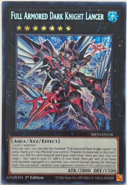 Full Armored Dark Knight Lancer - MP24-EN118 Prismatic Secret Rare 1st Ed Yugioh - Image 1