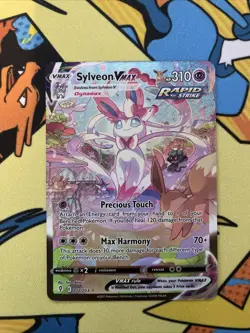 Pokemon TCG Sylveon VMAX Evolving Skies Sword & Shield 212/203 Secret Rare Card - Image 2