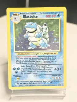 Blastoise 2/102 Base Set 1999 Holo Rare WOTC Pokemon Card TCG LP/MP - Image 1