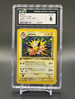 CGC 6 Jolteon 1999 Jungle 1st Edition 4/64 Holo Pokemon Card - Image 1