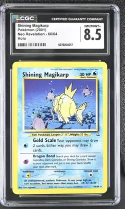 CGC 8.5 Shining Magikarp 2001 Neo Revelation 66/64 Holo Pokemon Card - Image 1