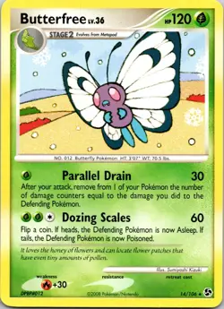 Butterfree 14/106 Great Encounters Regular Pokemon TCG Moderately Played - Image 1