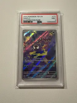 2024 POKEMON TEF EN-TEMPORAL FORCES ILLUSTRATION RARE #177 GASTLY PSA 9 - Image 1