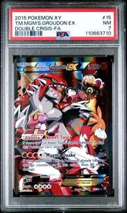 2015 Pokemon Xy Double Crisis #15 Magmas Groudon Ex Double Crisis PSA 7 Read - Image 1