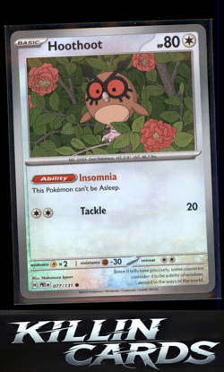 Hoothoot (Master Ball Pattern) 077/131 Pokemon Common SV: Prismatic Evolutions C - Image 1