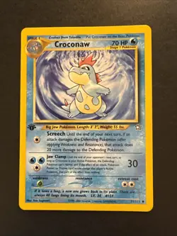 Croconaw 31/111 Non Holo Neo Genesis 1st Edition Pokemon - Image 1