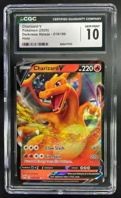 2020 Pokemon Sword & Shield Darkness Ablaze Charizard V CGC 10 Gem Mint #019/189 - Image 1