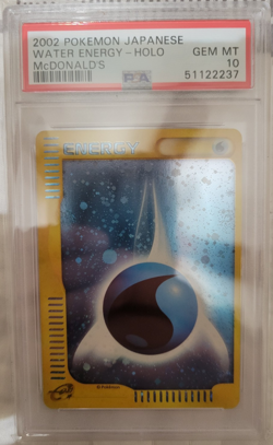 2002 Pokemon McDonald’s Japanese Water Energy Holo PSA 10 - Image 1