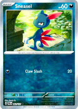 💥Pokemon - Sneasel - Master ball - 061/131 - Prismatic Evolutions - NM💥 - Image 1