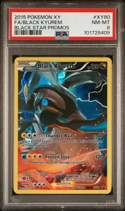 2015 POKEMON BLACK STAR PROMO BLACK KYUREM #XY80 PSA 8 NM #101728409 - Image 1