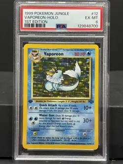 Pokemon - Vaporeon Jungle Holo 1st Edition TCG PSA 6 - Image 1