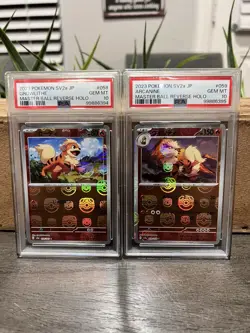 PSA 10 Growlithe Arcanine Master Ball Reverse Holo 058 059/165 Pokemon Japanese - Image 1