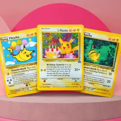Pikachu | 3x WOTC Black Star Promo Cards: Birthday, Flying, Bumblebee | 24/25/27 - Image 1